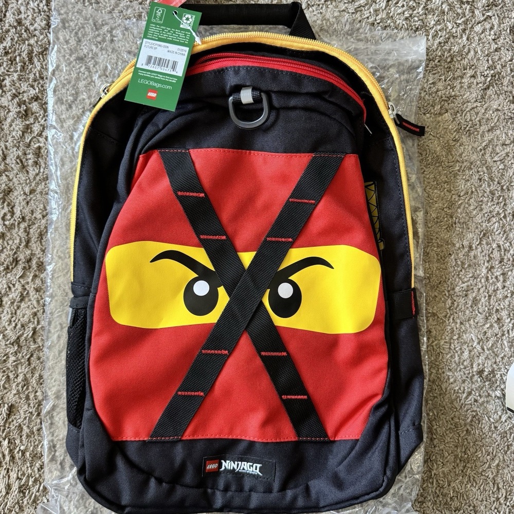 LEGO Ninjago Backpack Red Ninja Eyes Design Kids School Bag * NWT *